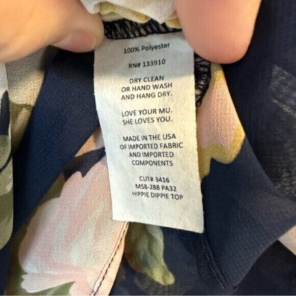 Show Me Your Mumu |  Navy Floral Hippy Dippy Party Blossom Top Blouse Size XS - Picture 10 of 10